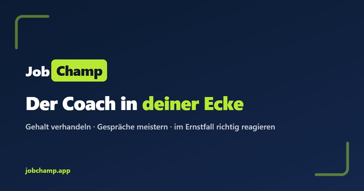 JobChamp: Der Coach in deiner Ecke